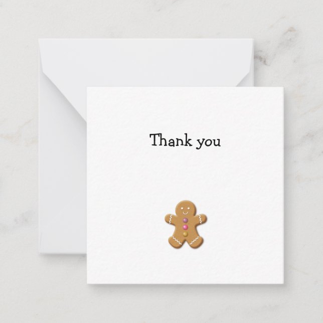 Gingerbread Man Mini Danke Note Card Mitteilungskarte (Vorderseite)