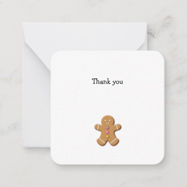 Gingerbread Man Mini Danke Note Card Mitteilungskarte (Vorderseite)