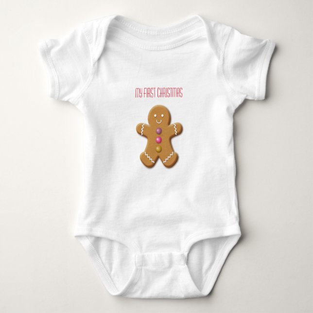 Gingerbread Man My First Christmas Baby Strampler (Vorderseite)