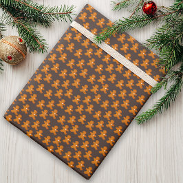 Gingerbread Man Niedlich Rustikaler Weihnachtsfeie Geschenkpapier