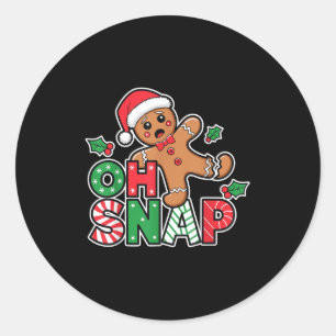 Gingerbread Man Oh Snap Weihnachten Weihnachtsgebä Runder Aufkleber