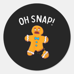 Gingerbread Man Oh Snap Weihnachten Weihnachtsgebä Runder Aufkleber