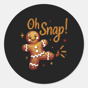 Gingerbread Man Oh Snap Weihnachten Weihnachtskeks Runder Aufkleber