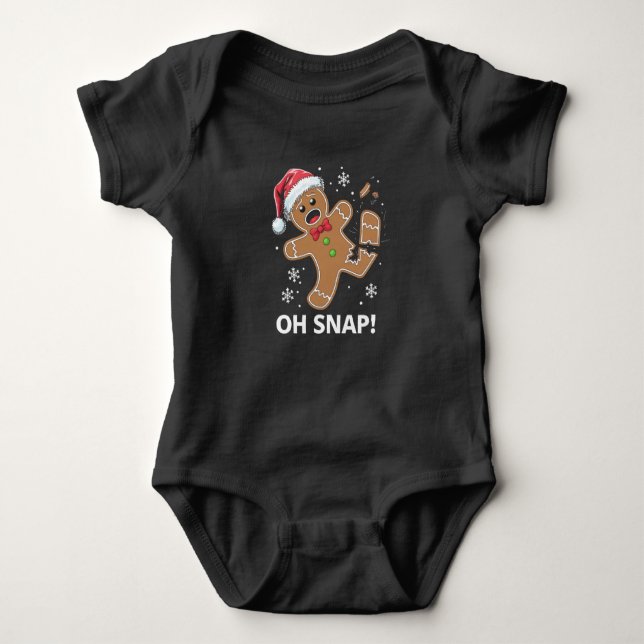 Gingerbread Man Oh Snap Weihnachtskeks Baby Strampler (Vorderseite)