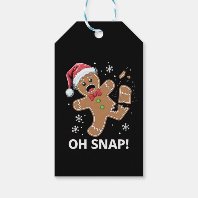Gingerbread Man Oh Snap Weihnachtskeks Geschenkanhänger (Rückseite)