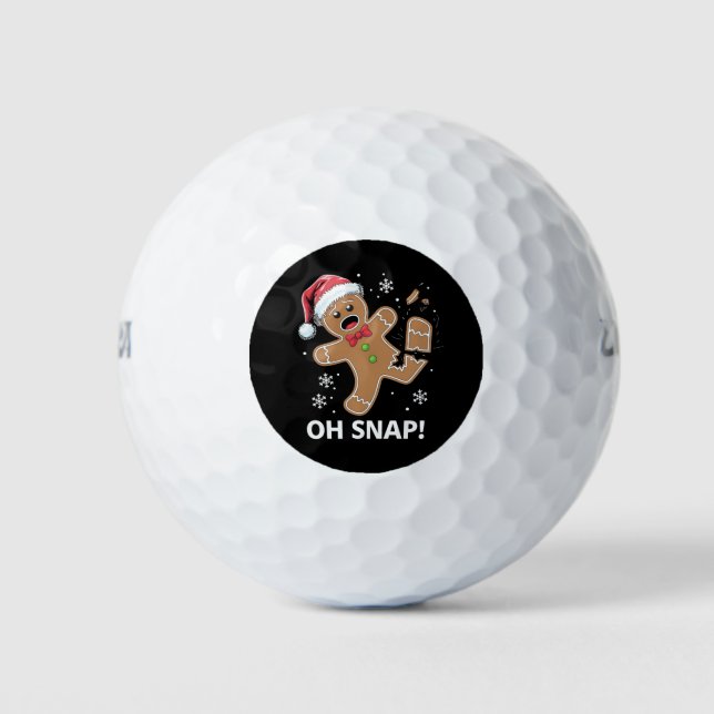 Gingerbread Man Oh Snap Weihnachtskeks Golfball (Vorderseite)