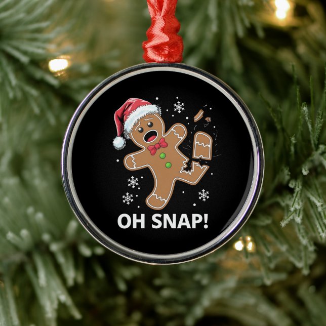 Gingerbread Man Oh Snap Weihnachtskeks Ornament Aus Metall (Baum)