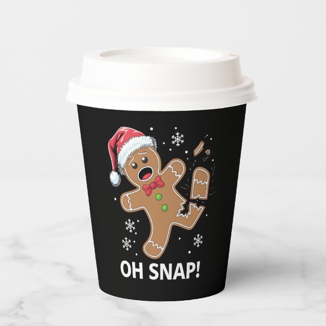 Gingerbread Man Oh Snap Weihnachtskeks Pappbecher (Vorderseite)