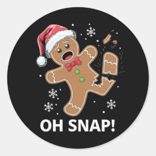 Gingerbread Man Oh Snap Weihnachtskeks Runder Aufkleber