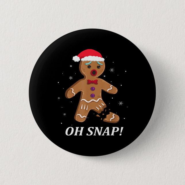 Gingerbread Man Oh Snap Weihnachtskochtopf Kostüm  Button (Vorderseite)
