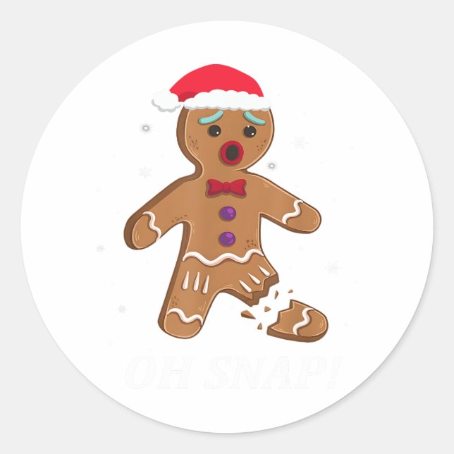 Gingerbread Man Oh Snap Weihnachtskochtopf Kostüm  Runder Aufkleber (Vorderseite)