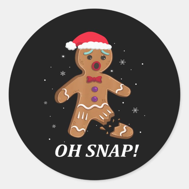 Gingerbread Man Oh Snap Weihnachtskochtopf Kostüm  Runder Aufkleber (Vorderseite)
