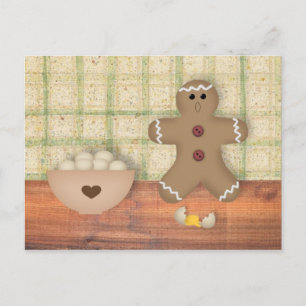 Gingerbread Man "Oops" Rezeptkarte Postkarte