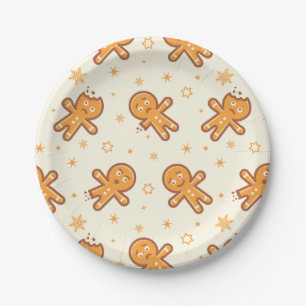 Gingerbread Man Pattern Pappteller