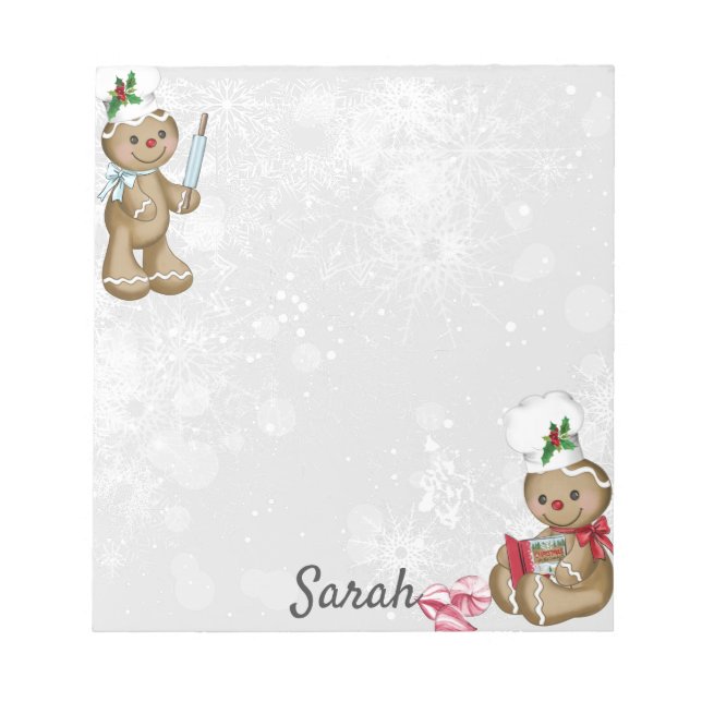 Gingerbread Man Personalize Name Kleine Geschenk Notizblock (Vorderseite)