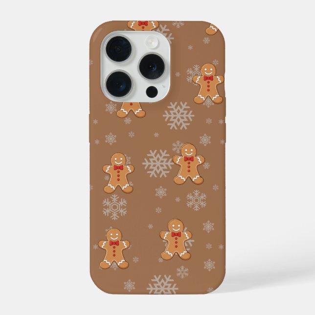 Gingerbread Man Phone Case – Cute Christmas Design iPhone Hülle (Rückseite)