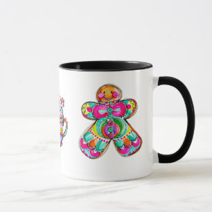 Gingerbread Man Pink Weihnachts-Ästhetik-Kaffee Tasse