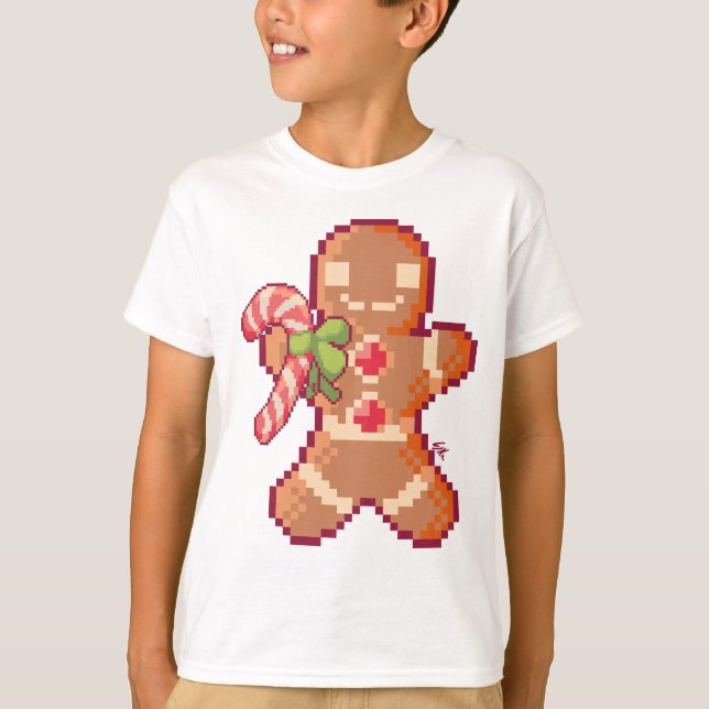 GingerBread man, pixelart, Pixel Art  T-Shirt (Vorderseite)