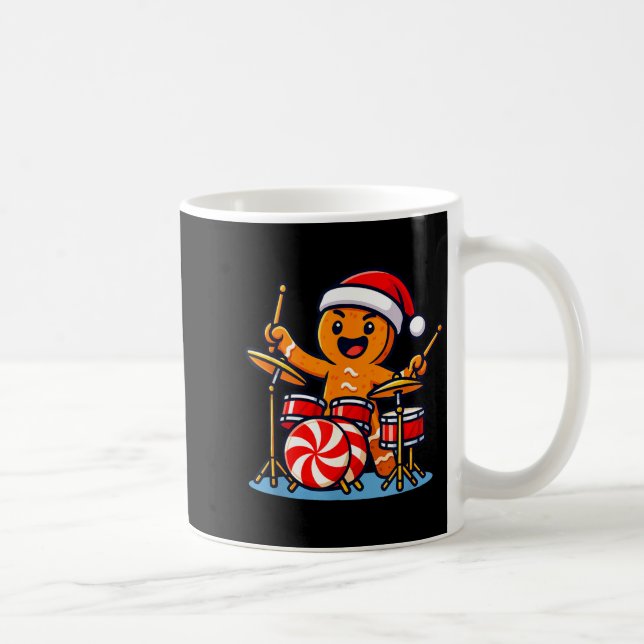 Gingerbread Man Playing Drums  Kaffeetasse (Rechts)