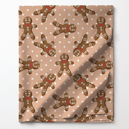 Gingerbread Man Polka Dot über Brown Weihnachten Stoff