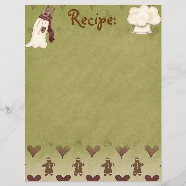 Gingerbread Man Recipe Papier (Vorderseite)