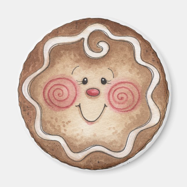 Gingerbread Man Round Magnet (Vorne)