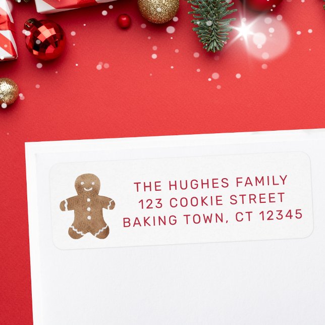 Gingerbread Man Rücksende-Adresse-Etikett (Von Creator hochgeladen)