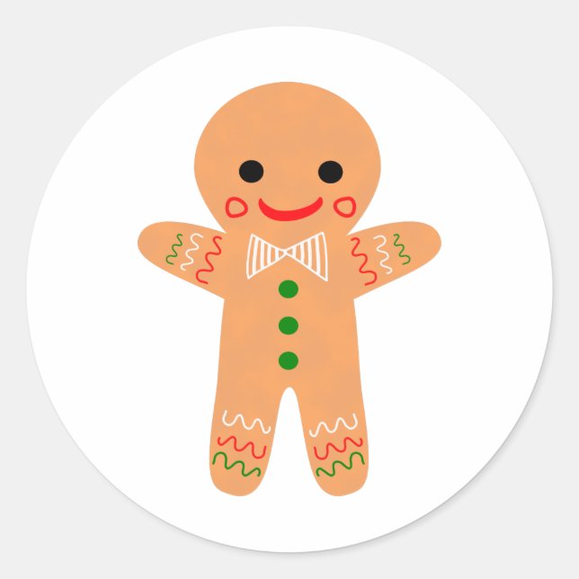 Gingerbread Man Runder Aufkleber (Vorderseite)