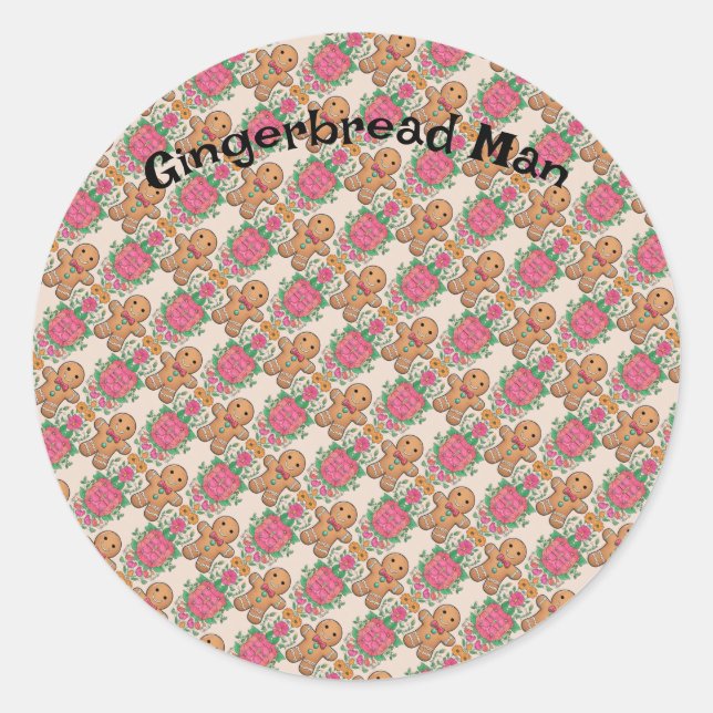 Gingerbread Man Runder Aufkleber (Vorderseite)