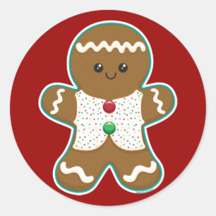 Gingerbread Man Runder Aufkleber
