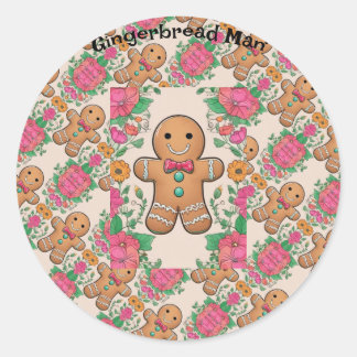 Gingerbread Man Runder Aufkleber