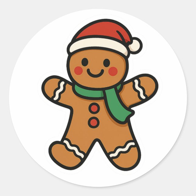 Gingerbread man runder aufkleber (Vorderseite)