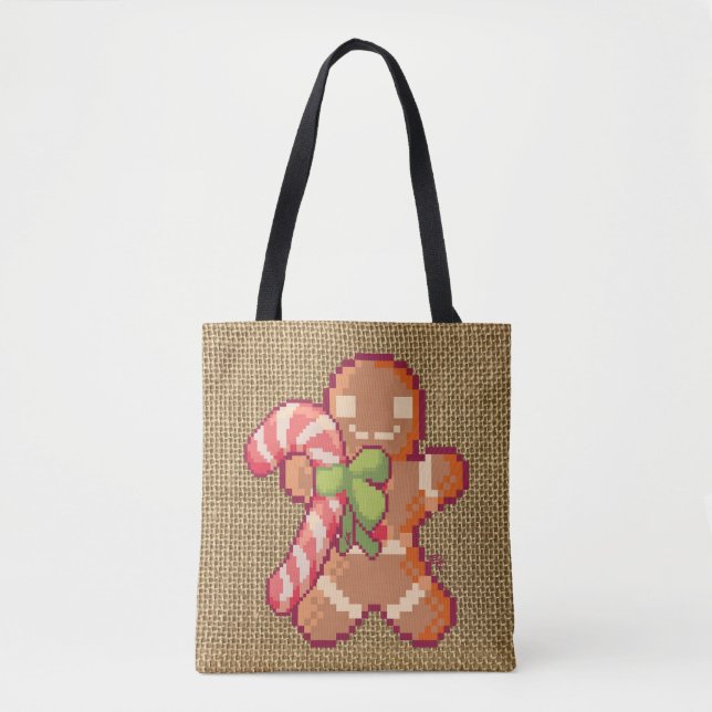 Gingerbread man, Santa, Christmas, Pixel Art (Vorderseite)