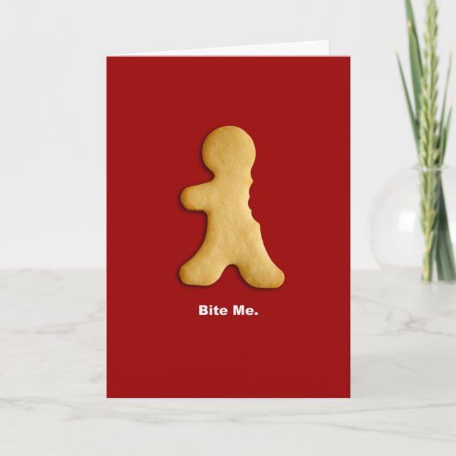 Gingerbread Man "Schwanz Me" Card Feiertagskarte (Vorderseite)