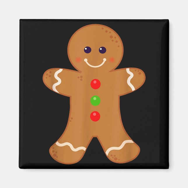 Gingerbread Man Shirt Christmas Cookie Baking Holi Magnet (Vorne)
