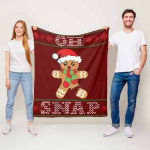 Gingerbread Man Shirt Gift Oh Snap Christmas Ugly Fleecedecke