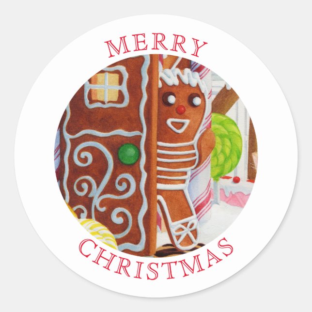 GINGERBREAD MAN Small Round Umschlag Aufkleber (Vorderseite)