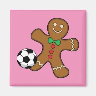 Gingerbread Man spielt Fußball Magnet