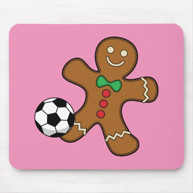 Gingerbread Man spielt Fußball Mousepad (Vorne)