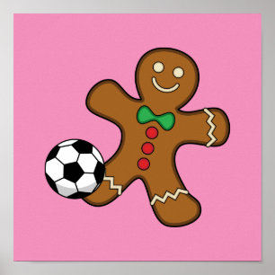 Gingerbread Man spielt Fußball Poster