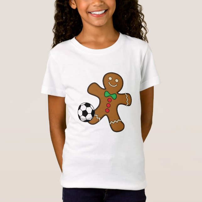 Gingerbread Man spielt Fußball T-Shirt (Vorderseite)