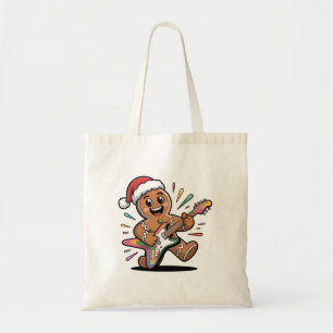 Gingerbread Man spielt Gitarre Electric Santa Tragetasche