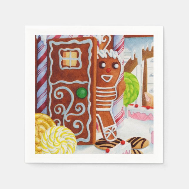 GINGERBREAD MAN Standard Cocktail Paper Napkins Serviette (Vorderseite)