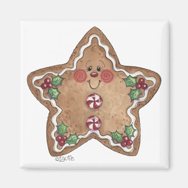 Gingerbread Man Star Magnet (Vorne)