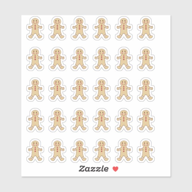 Gingerbread Man Stickers Aufkleber (Blatt)