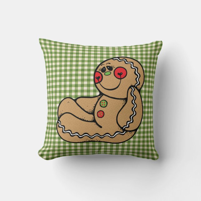 Gingerbread Man Throw Kissen (Vorderseite)