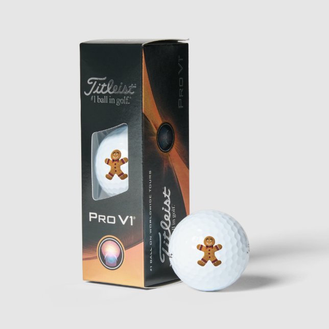 Gingerbread Man Titleist Pro V1 Golf Balls Golfball (Verpackung)