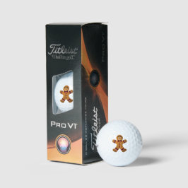 Gingerbread Man Titleist Pro V1 Golf Balls Golfball