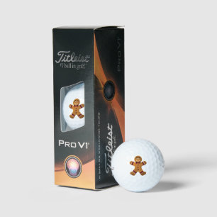 Gingerbread Man Titleist Pro V1 Golf Balls Golfball