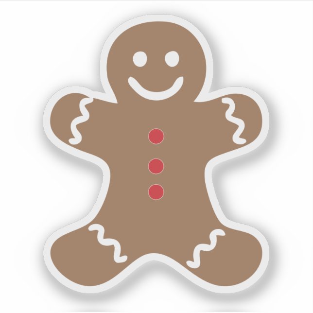 Gingerbread Man Transparent Aufkleber (Vorderseite)